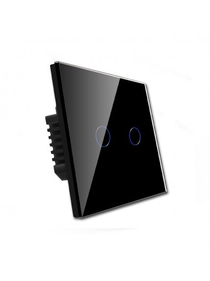 WiFi dvipolis sensorinis jungiklis Feelspot, juodas 600W 3 WiFi dvipolis sensorinis jungiklis Feelspot, juodas 600W 3