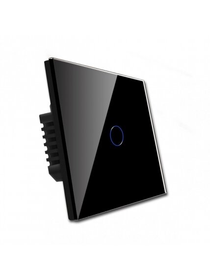 WiFi vienpolis sensorinis jungiklis Feelspot, juodas 600W 3 WiFi vienpolis sensorinis jungiklis Feelspot, juodas 600W 3