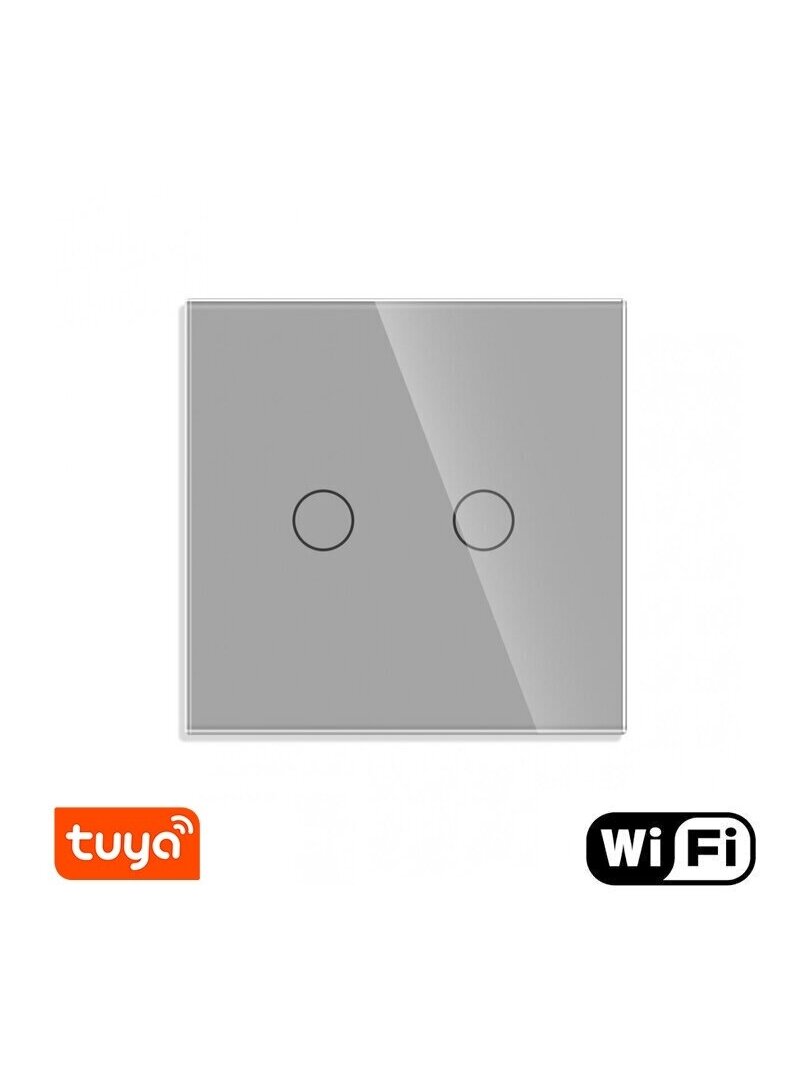 WiFi dvipolis sensorinis jungiklis Feelspot, pilkas 600W WiFi dvipolis sensorinis jungiklis Feelspot, pilkas 600W