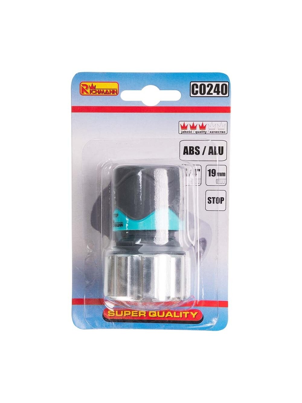 Žarnos jungtis ABS/ALU 3/4" Stop-system 2