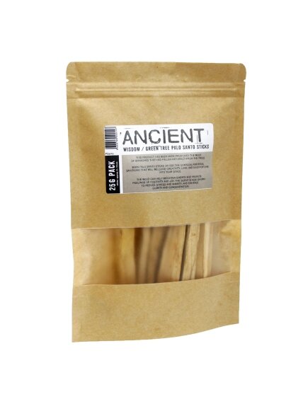Žaliojo medžio Palo Santo lazdelės smilkymui 25g Ancient Wisdom Žaliojo medžio Palo Santo lazdelės smilkymui 25g Ancient Wisdom